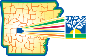 A map of Arkansas highlighting the location of The City of Hot Springs.